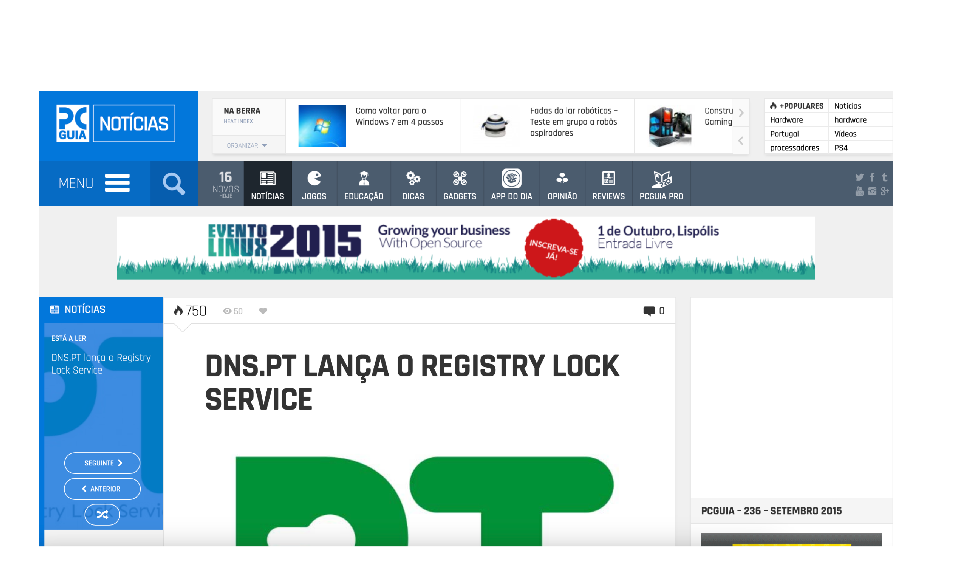 Lançamento do Registry Lock Servico